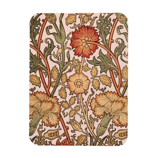 William Morris Pink Rose Blume Wallpaper Pattern Magnet (Vertikal)