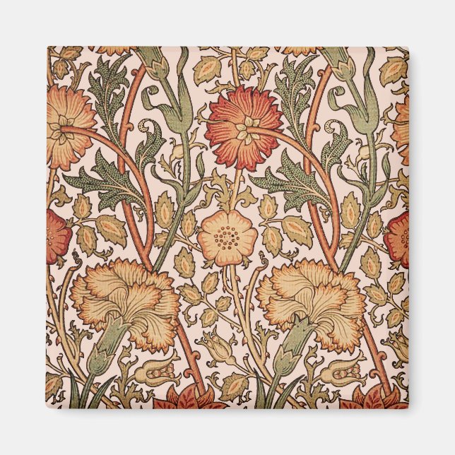 William Morris Pink Rose Blume Wallpaper Pattern Magnet (Vorne)