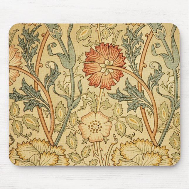 William Morris Pink Rose Blume Wallpaper Pattern Mousepad (Vorne)