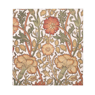 William Morris Pink Rose Blume Wallpaper Pattern Notizblock