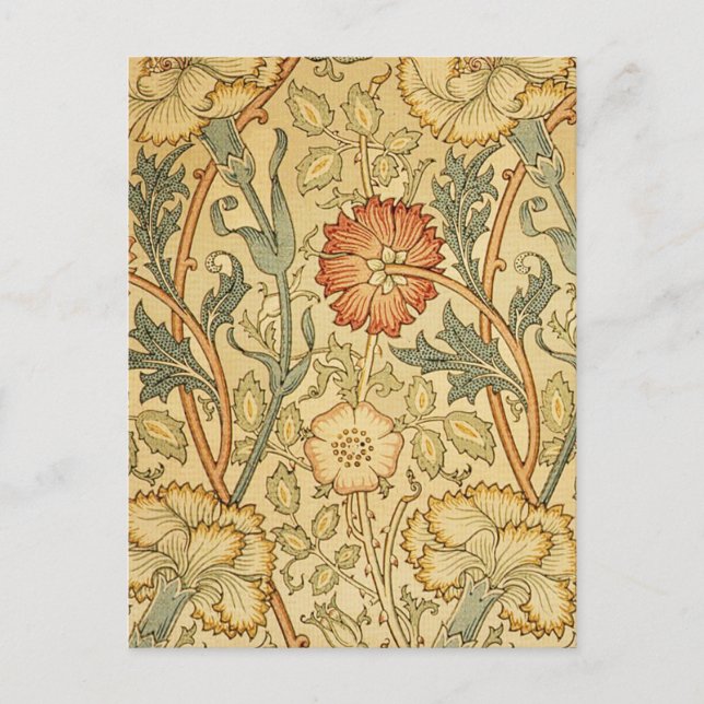William Morris Pink Rose Blume Wallpaper Pattern Postkarte (Vorderseite)