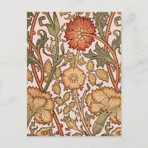 William Morris Pink Rose Blume Wallpaper Pattern Postkarte
