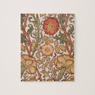 William Morris Pink Rose Blume Wallpaper Pattern Puzzle