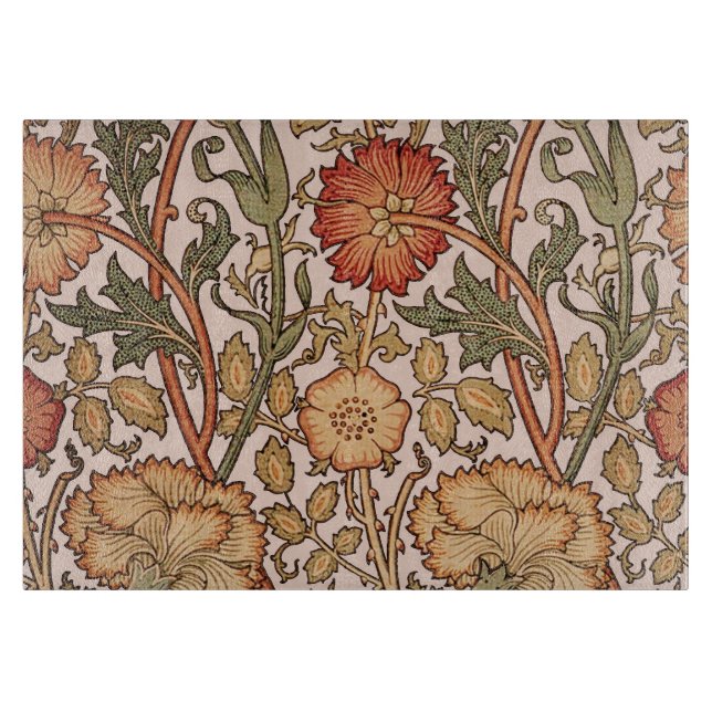 William Morris Pink Rose Blume Wallpaper Pattern Schneidebrett (Vorderseite)