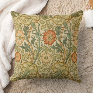 William Morris Pink Rose Border Floral Art Kissen