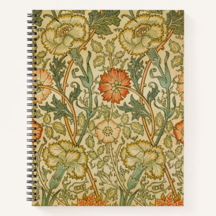 William Morris Pink Rose Border Floral Art Notizbuch