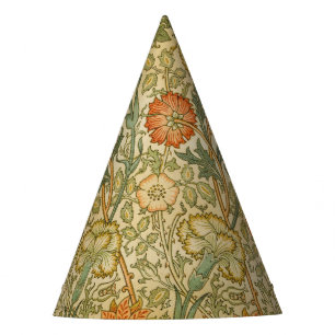 William Morris Pink Rose Border Floral Art Partyhütchen