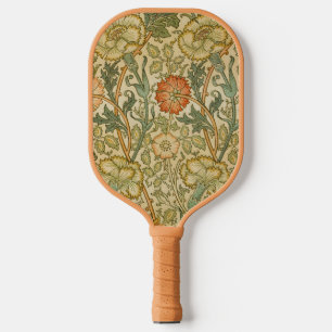 William Morris Pink Rose Border Floral Art Pickleball Schläger