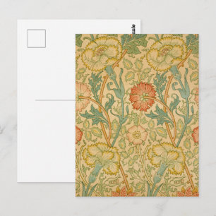 William Morris Pink Rose Border Floral Art Postkarte