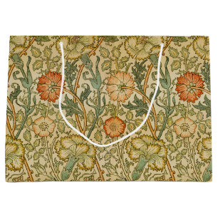 William Morris Pink Rose Border Florales Kunstwerk Große Geschenktüte