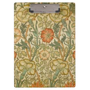 William Morris Pink Rose Border Florales Kunstwerk Klemmbrett