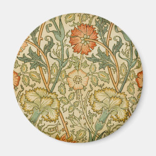 William Morris Pink Rose Border Florales Kunstwerk Magnet