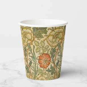 William Morris Pink Rose Border Florales Kunstwerk Pappbecher