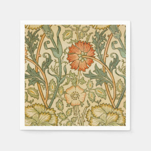 William Morris Pink Rose Border Florales Kunstwerk Serviette