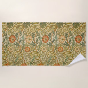 William Morris Pink Rose Border Florales Kunstwerk Strandtuch