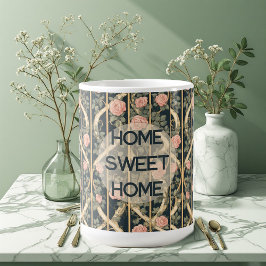 William Morris Pink Roses Trellis Home Sweet Home Kaffeetasse