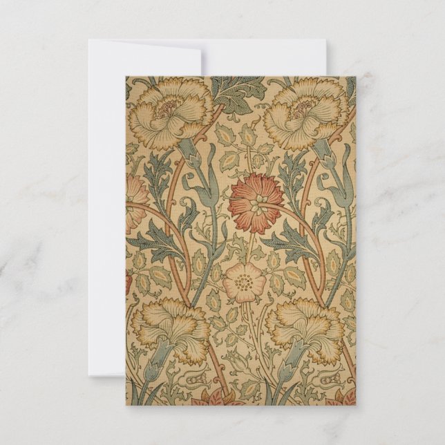William Morris Pink und Rose Print Dankeskarte (Vorderseite)