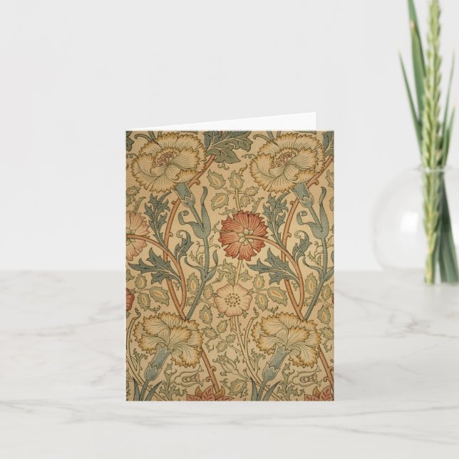William Morris Pink und Rose Print Dankeskarte (Vorderseite)