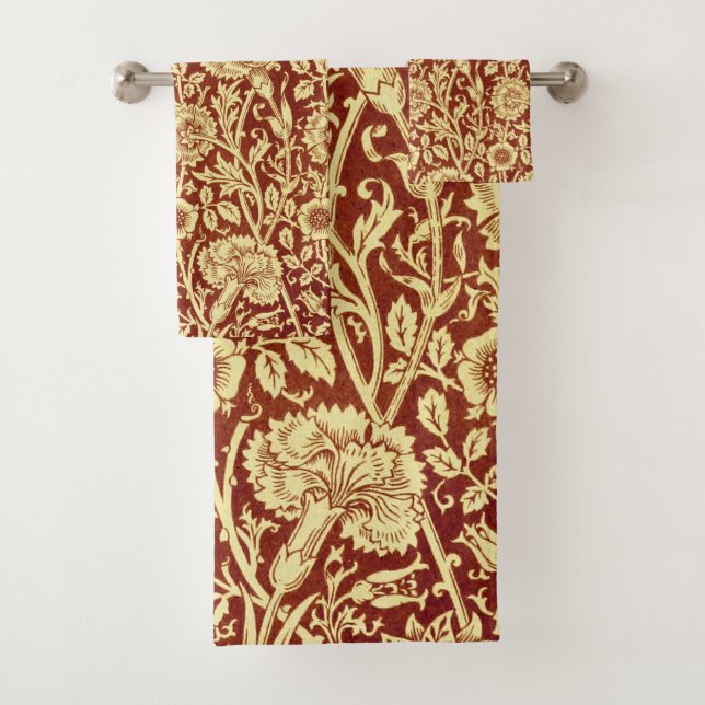 William Morris Pinks Red und White Badhandtuch Set (Insitu)