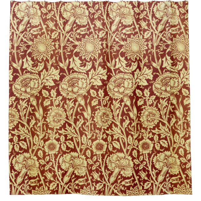 William Morris Pinks Red und White Duschvorhang (Vorderseite)