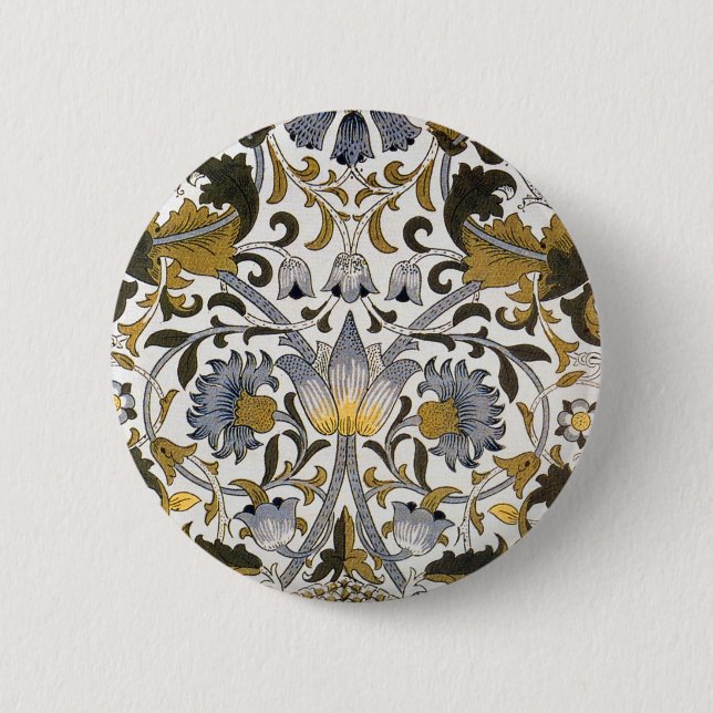 William morris plumpe Blume Button (Vorderseite)