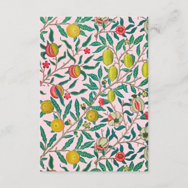William Morris Pomegranat in rosa Begleitkarte (Vorderseite)