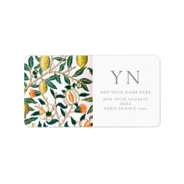 WILLIAM MORRIS POMEGRANATE ADRESSE ETIKETT ADRESSAUFKLEBER