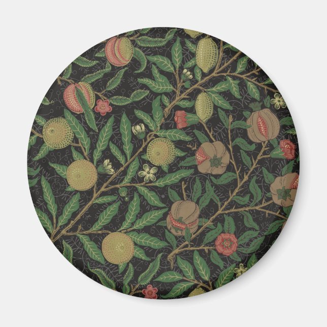 William Morris Pomegranate Black Fruit Magnet (Vorne)