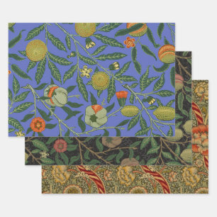 William Morris Pomegranate Blue Colorful Wallpaper Geschenkpapier Set