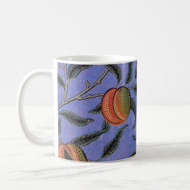 William Morris Pomegranate Blue Colorful Wallpaper Kaffeetasse (Links)