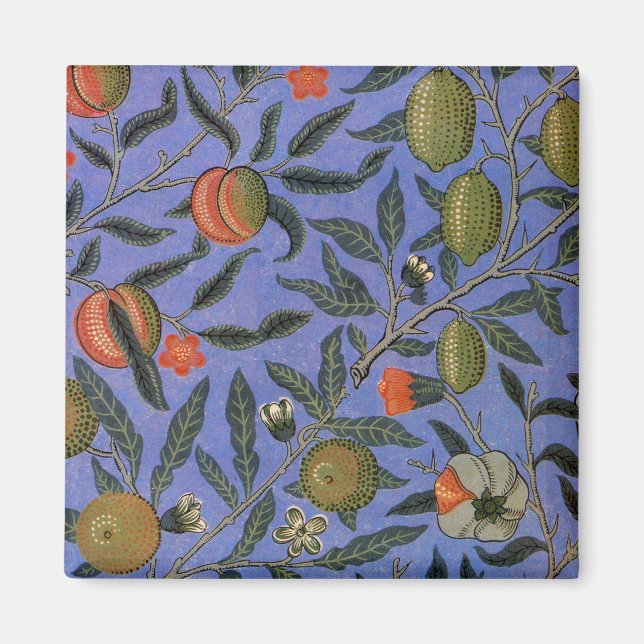 William Morris Pomegranate Blue Colorful Wallpaper Magnet (Vorne)