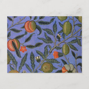 William Morris Pomegranate Blue Colorful Wallpaper Postkarte