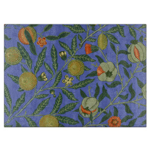 William Morris Pomegranate Blue Colorful Wallpaper Schneidebrett