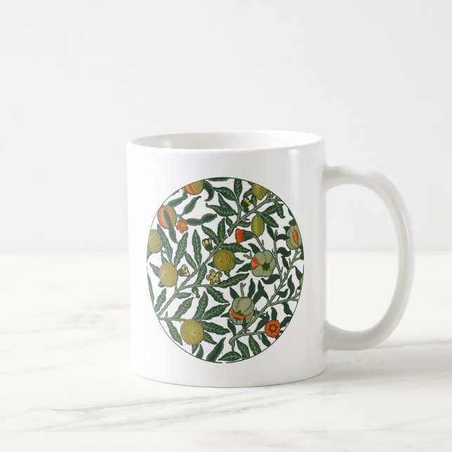William Morris Pomegranate Blue Colorful Wallpaper Tasse (Rechts)