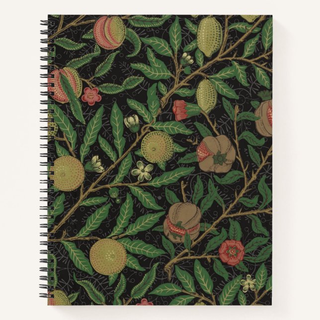William Morris Pomegranate Classic Frucht Notizbuch (Vorderseite)