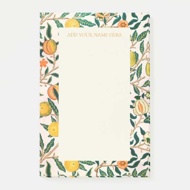 WILLIAM MORRIS POMEGRANATE DESIGN POST, DEN ES NOT POST-IT KLEBEZETTEL (Vorderseite)