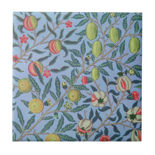 WILLIAM MORRIS "POMEGRANATE" KERAMIK TITEL IN BLAU FLIESE