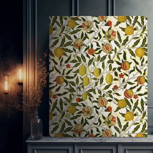 William Morris Pomegranate Lemons Vintag Pattern Leinwanddruck
