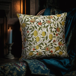 William Morris Pomegranate Lemons Yellow Fruits Kissen