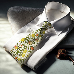 William Morris Pomegranate Lemons Yellow Fruits Krawatte