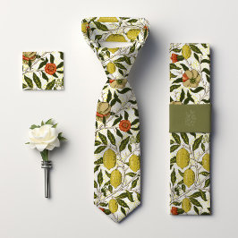 William Morris Pomegranate Lemons Yellow Fruits Krawatte