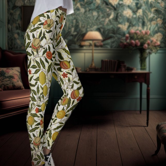 William Morris Pomegranate Lemons Yellow Fruits Leggings (Von Creator hochgeladen)