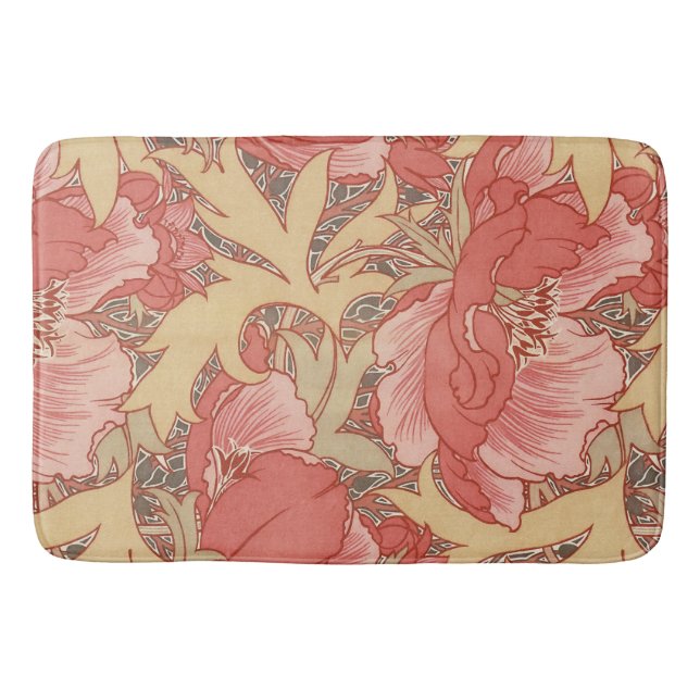 William Morris Poppies Floral Badematte (Vorderseite)