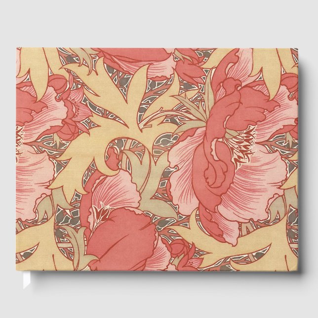 William Morris Poppies Floral Gästebuch (Vorderseite)