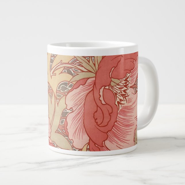 William Morris Poppies Floral Jumbo-Tasse (Vorderseite Rechts)