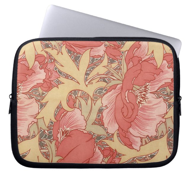 William Morris Poppies Floral Laptopschutzhülle (Vorderseite)