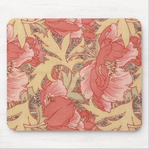 William Morris Poppies Floral Mousepad