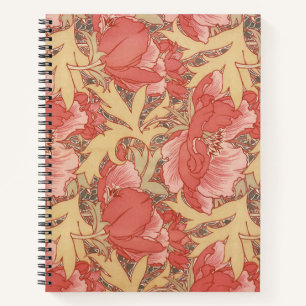 William Morris Poppies Floral Notizbuch