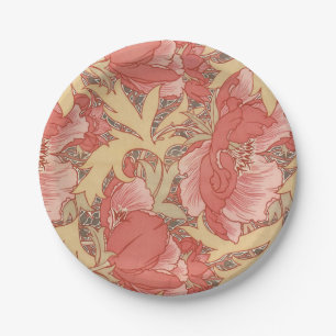 William Morris Poppies Floral Pappteller