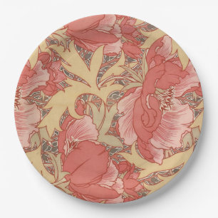 William Morris Poppies Floral Pappteller
